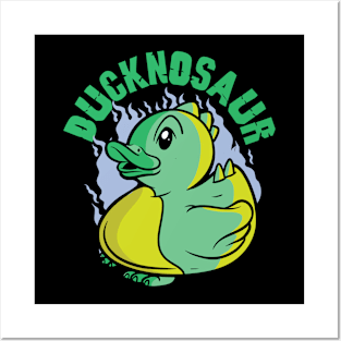 Ducknosaur // Funny Dinosaur Rubber Ducky Posters and Art